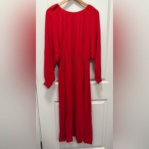 H&M Vibrant Red Long Sleeve Dress